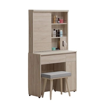 【MUNA 家居】喬伊詩2.6尺鏡台含椅/不含其他物