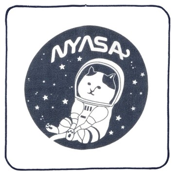 NEKONOBA 超細纖維手帕毛巾 字宙貓 NYASA 寵物用 日本製  1個  白色