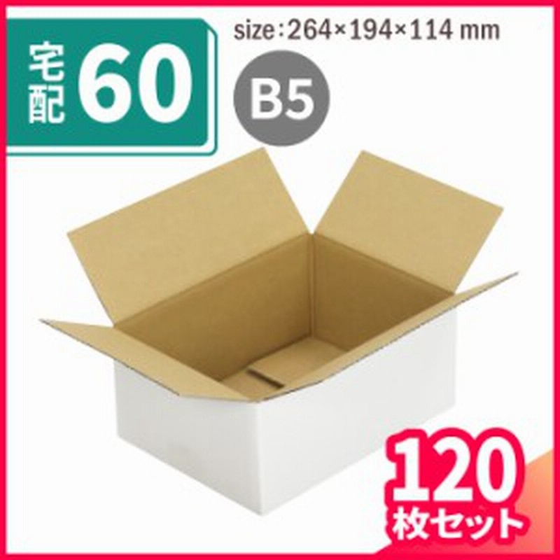 宅配60ダンボール箱 白 クール便対応 まとめ買い (0542) | ダンボール ...