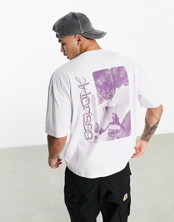 Helly Hansen Play unisex oversized t-shirt with back print in lilac-Purple