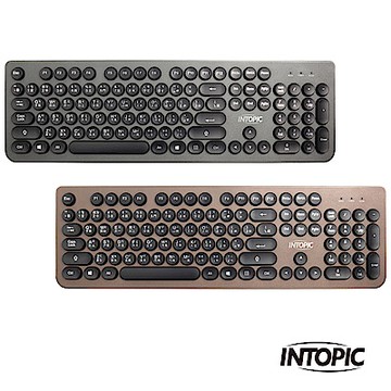 INTOPIC 廣鼎 復古圓形鍵帽鍵盤(KBD-76)