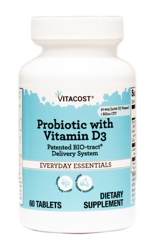 Vitacost Probiotic with Vitamin D3 1 billion CFU - 60 Tablets
