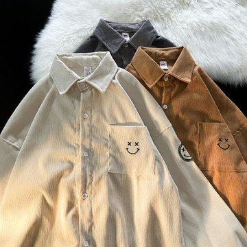 格子襯衫男春季潮流ins韓版寬松長袖襯衣百搭學生休閑燈芯絨外套