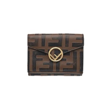 FENDI 微型經典LOGO皮革短夾
