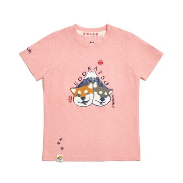 江戶勝｜女裝｜勝太郎與黑丸臉碰臉短袖T恤