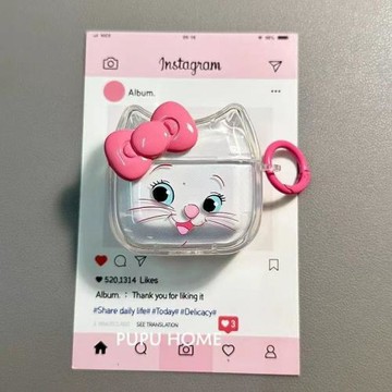 跨境蝴蝶結適用AirPods pro3蘋果藍牙無線耳機套貓耳1/2/3/4代女