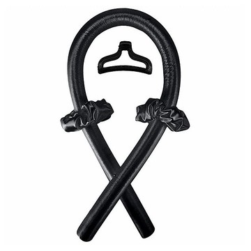 懶人睡眠捲髮神器／大波浪海綿捲(黑色)1組入