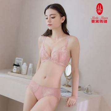 曼黛瑪璉 V極線 低腰三角網內褲 M-XXL(煙燻粉)