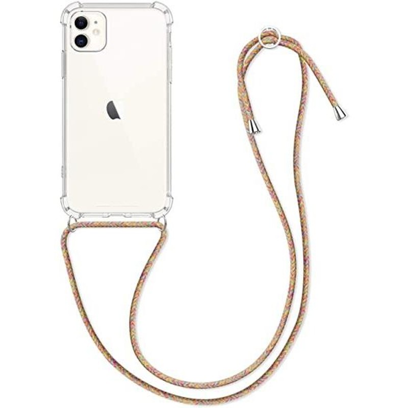 iPhone 11 ケース ネック ショルダー ストラップ付き スマホ シリコン カバー 紐付き 斜めがけ 透明 ダークピンク 紫色 通販  LINEポイント最大0.5%GET LINEショッピング