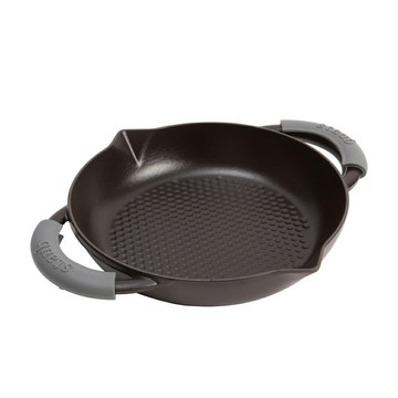 STAUB 雙耳不沾鍋 24CM 黑色 #40509-384【299免運領券再享折扣】
