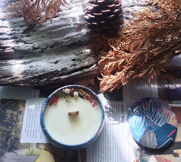 木質燭芯—耶誕特調香藥草精油大豆蠟燭/融蠟燈蠟燭/交換禮物