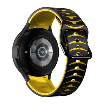 三星Watch5/6/7代表帶雙色硅膠表帶Watch4/5pro腕帶智能運動classic手表表帶Galaxy男女時尚撞色配件42mm45mm