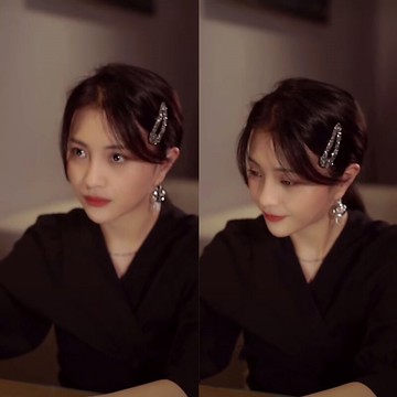 水鉆發夾網紅新款側邊高級發卡夾子頭飾水滴一字夾氣質發飾