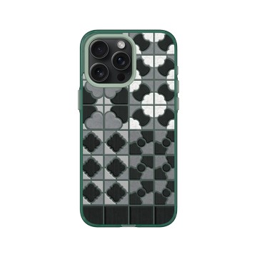 iPhone 15 Pro Max Clear 憂墨綠 - 老屋顏 Old House Face - 黑白磁磚