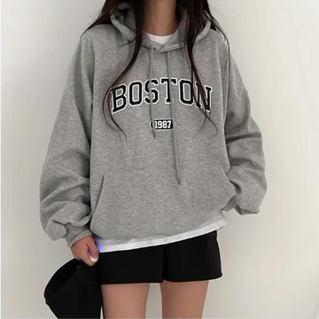 已售9642件💖Vuja de 純棉帽t衛衣 大學t 薄衛衣 oversize 大學t 長袖 秋冬上衣 字母印花 潮流