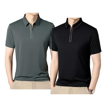 NEW FORCE 紳雅氣質拉鍊短袖男POLO衫