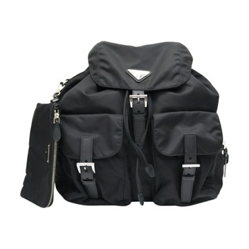 PRADA 普拉達 黑色 尼龍帆布 後背包 1BZ811 【二手名牌BRAND OFF】