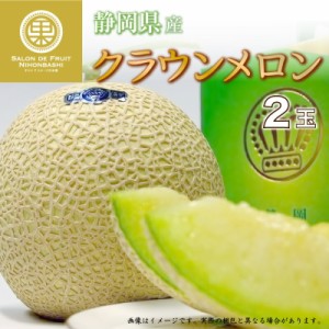  クラウンメロン 2玉 静岡県産 化粧箱 マスクメロン 青肉 マスクメロン 秋ギフト 夏ギフト お中元 御中元