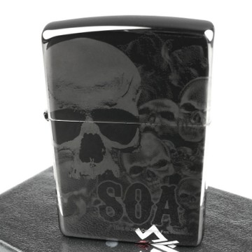 ZIPPO 美系~Sons Of Anarchy-混亂之子骷髏-4面連續雷射雕刻打火機