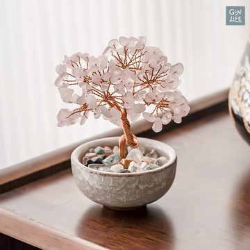 【粉水晶】開運水晶幸運樹