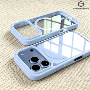 日本親膚亞克力 透明磁吸 硅膠氣囊防摔邊框 用於iPhone 18 17 16 15 14 13 Pro Max 手機殼
