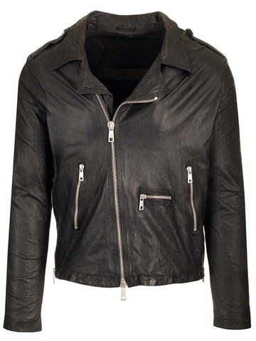 Giorgio Brato Lamb Leather Biker Jacket