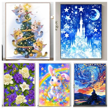 💛台灣製造💛盒裝💛 新款5D鑽石畫 DIY鑽石貼畫 黏鑽畫 手作 新年鑽貼 滿鑽 立體貼鑽畫 水鑽 手工點鑽畫 大幅