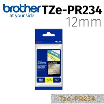 brother TZe-PR234原廠華麗護貝標籤帶 ( 12mm 華麗白底金字 )