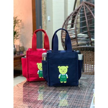 帆布手提包母嬰外出寶媽手提袋媽媽包遛娃大容量女手拎袋子媽咪包