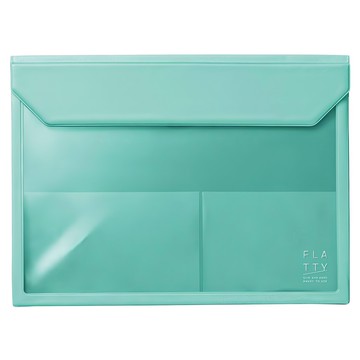 KING JIM FLATTY 薄荷綠 多用途收納袋 A4  1個