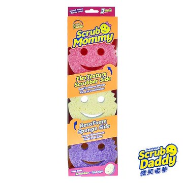 《Scrub Daddy微笑老爹》雙面老媽菜瓜布-彩色3入
