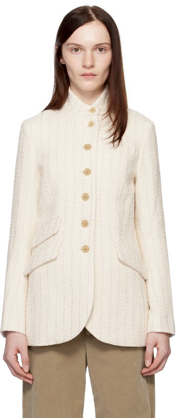rag & bone 灰白色 Slade Long Tweed 西装外套