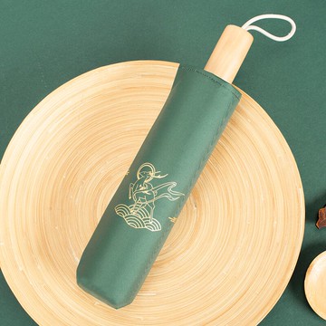 遮陽傘 全自動雨傘折疊森系復古簡約女晴雨兩用遮陽太陽傘防曬防雨兩用傘『CM37347』