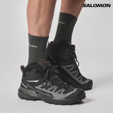 【Salomon索羅門】X ULTRA 360 MID GORE-TEX 男款 防水 中筒登山鞋 黑/磁灰/藍灰
