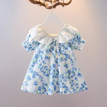 女童韓版洋裝嬰幼兒夏裝洋派公主裙兒童2022新款女寶寶碎花裙子