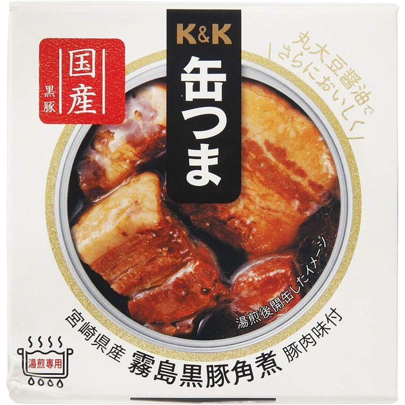 国分 KK 缶つま 宮崎県産 霧島黒豚角煮×2個 キャンプ アウトドア おつまみ