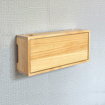 實木排插插座裝飾遮擋箱路由器收納盒免打孔壁掛創意置物架掛墻 pb6161