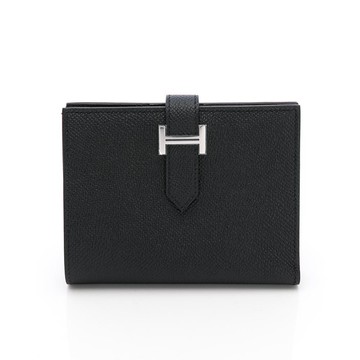 Hermes Bearn雙折短夾(黑銀)