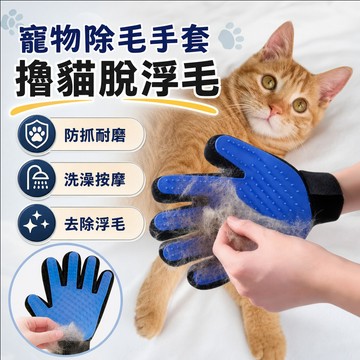 乾濕兩用 洗澡按摩手套 寵物除毛手套 梳洗二合一 高效去浮毛 一撕即淨 防抓咬安撫 貓狗通用