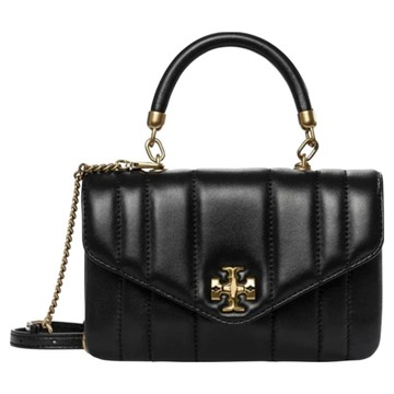 TORY BURCH 翻蓋絎逢皮革兩用包 S10143506  黑色  約寬20 x 高13 x 厚3cm