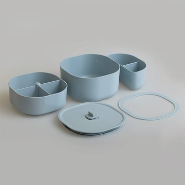 【隨行全配兩入組】日日便當盒 全配版2入+日日便當袋1入 全配版 奶油黃+全配版 奶油黃