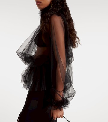 Dolce & Gabbana Ruffle-trimmed tulle blouse