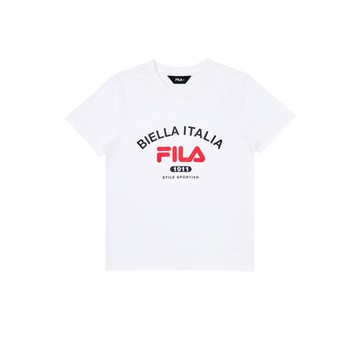 FILA KIDS 童短袖圓領T恤-白色 1TEZ-4901-WT