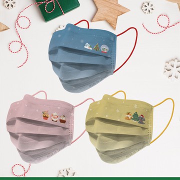 聖誕系列成人醫用口罩 雪花點點款–30入/盒