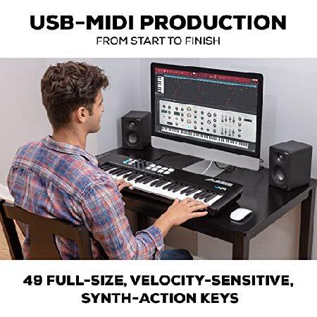 Alesis USB MIDIキーボードコントローラー 49鍵ベロシティ対応FULL LEVELモード対応の8 つのドラムパッド、アルペジエーター、ピッチベンド モジュレーションホ