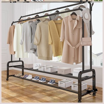 落地柜子置物架衣撐簡約結實衣服收納架掛式組裝宿舍耐用加粗折疊