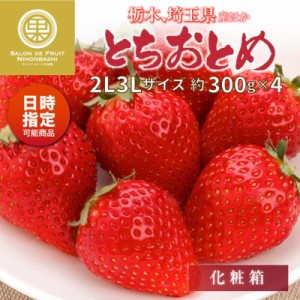 [予約 2024年1月5日-1月30日の納品] とちおとめ 約300g×4 2L3Lサイズ 栃木県産他 果実専用箱 いちご 高品位