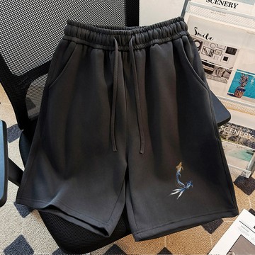 【FOH】運動短褲 美式短褲 印花短褲 女生短褲 休閒短褲女 抽繩 居家褲 抽繩短褲 夏天短褲 闊腿短褲