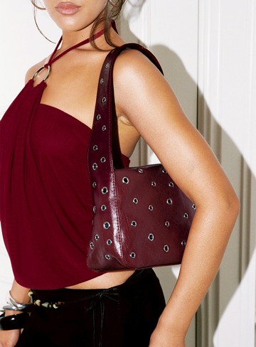 Dream Came True Eyelet Shoulder Bag Cherry