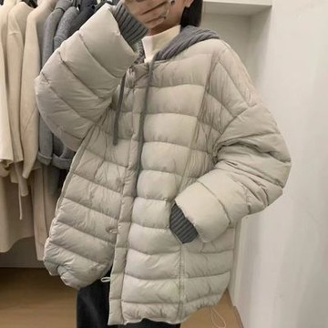 [米蘭精品] 現貨+預購 頂級真羽絨外套90%鴨絨羽絨衣秋冬外套保暖上衣大碼休閒女裝-針織帽短版5色74mw61